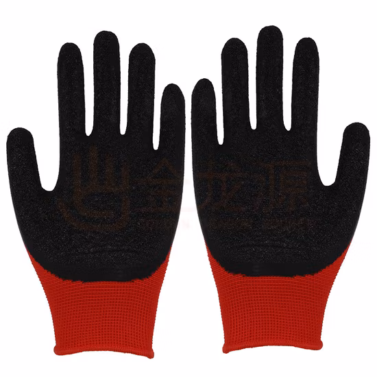 Latex Crinkle Coated Labor Protective En388 Construction Mechanical Industrial Safety Work Gloves