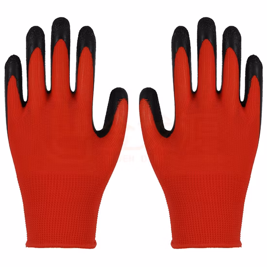 Latex Crinkle Coated Labor Protective En388 Construction Mechanical Industrial Safety Work Gloves