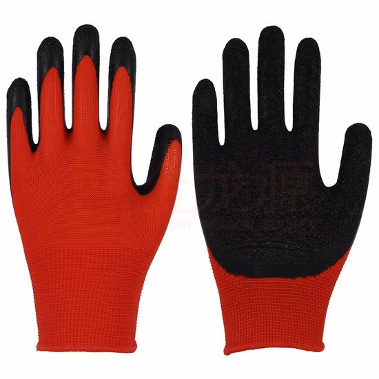 Latex Crinkle Coated Labor Protective En388 Construction Mechanical Industrial Safety Work Gloves