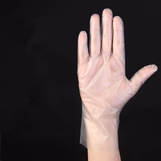Kunststoff-PE-Handschuhe, einzeln gefaltete Einweghandschuhe zum Haarfärben mit CE