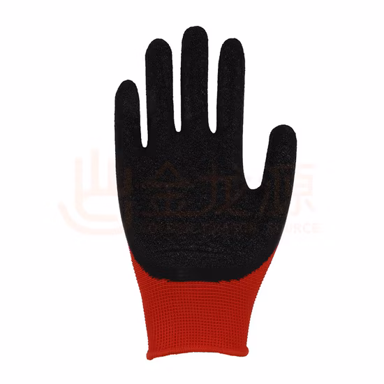 Latex-Arbeitsschutzhandschuhe mit Crinkle-Beschichtung, En388, Konstruktion, mechanische Arbeitssicherheit, Arbeitshandschuhe