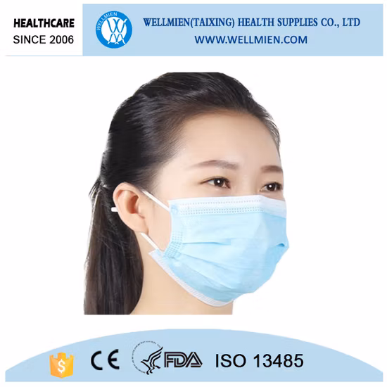 White Listing FDA510K ASTM Level 3 Einweg-Vliesstoff-Gesichtsmaske für Einzelperson