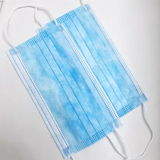 3-lagige Einweg-Gesichtsmaske in blauer Farbe