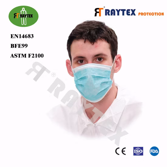 Raytex 11031 3-lagige Gesichtsmaske aus Vliesstoff mit Ohrbügel, direkt ab Werk lieferbar
